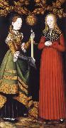 CRANACH, Lucas the Elder Saints Genevieve and Apollonia Germany oil painting reproduction